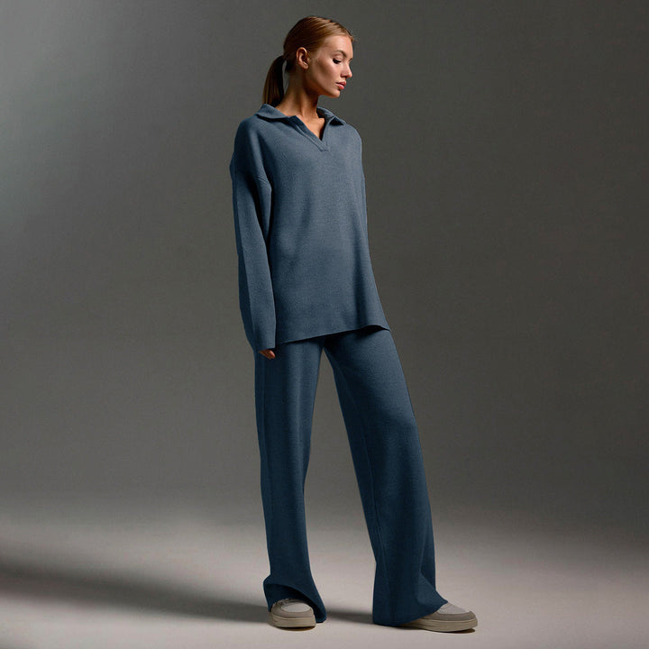 Indy | Oversize Komplet Lounge Z Szerokimi Spodniami
