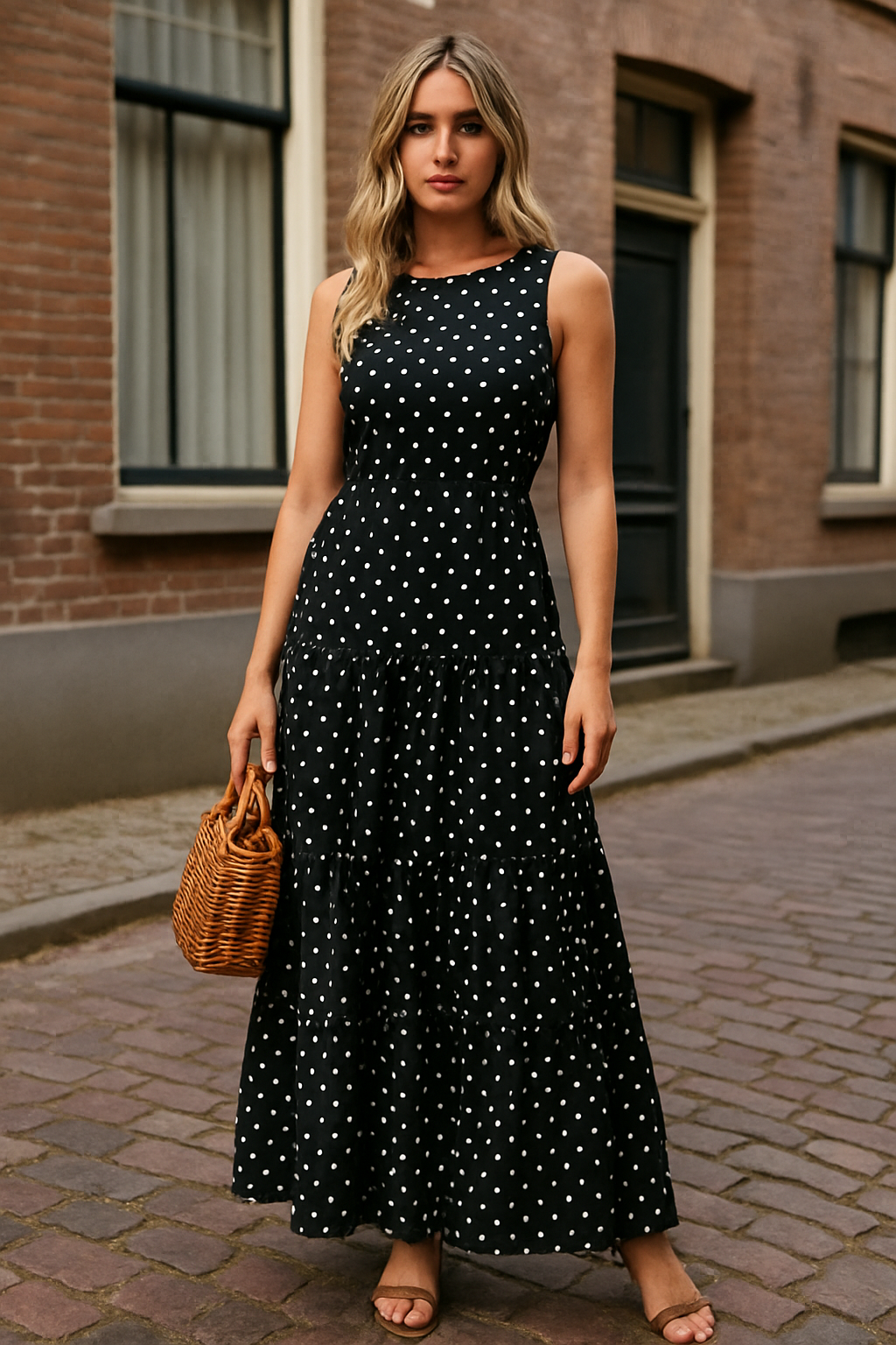 Olivia | Damska Francuska Elegancka Sukienka Midi | Wakacyjna