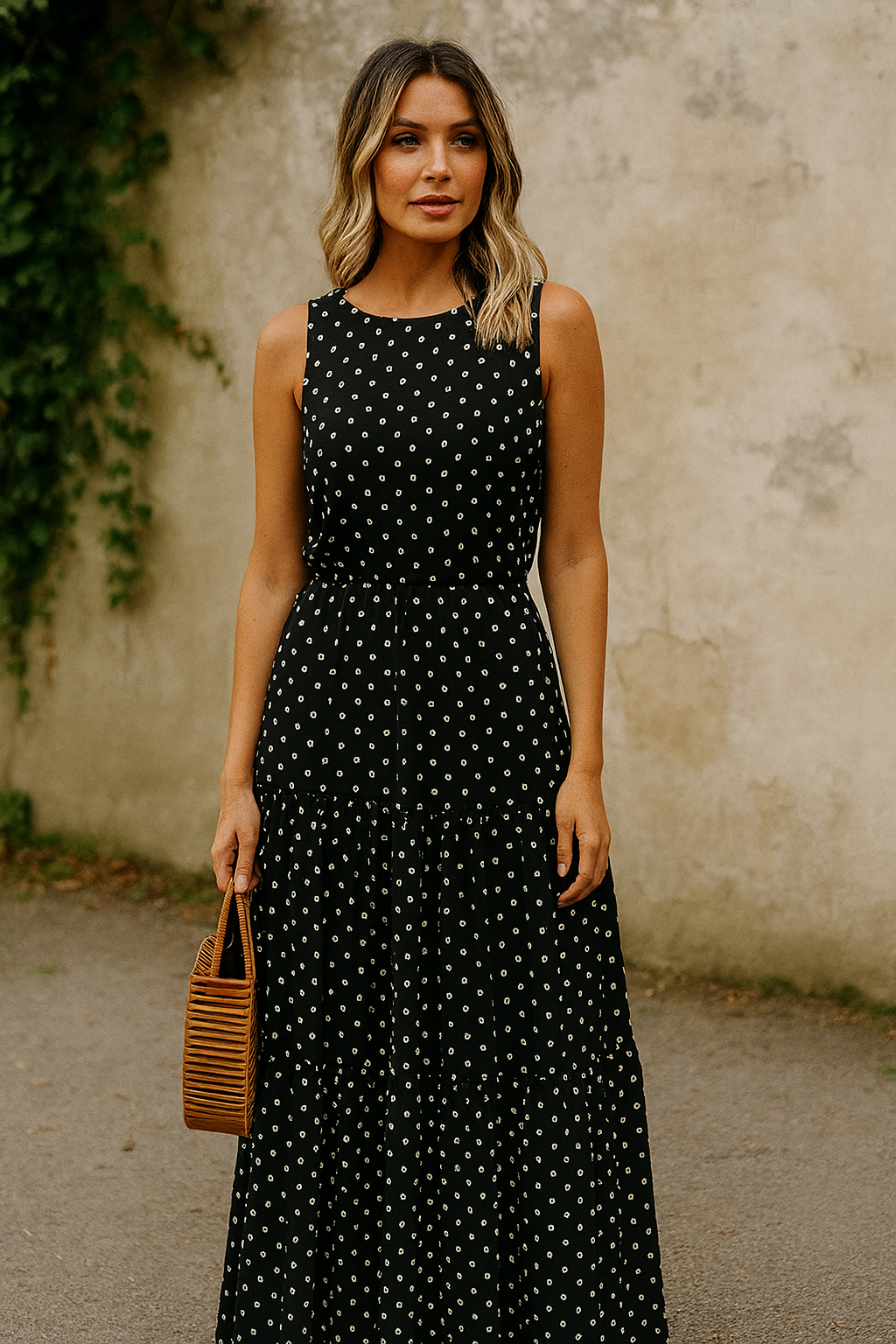 Olivia | Damska Francuska Elegancka Sukienka Midi | Wakacyjna