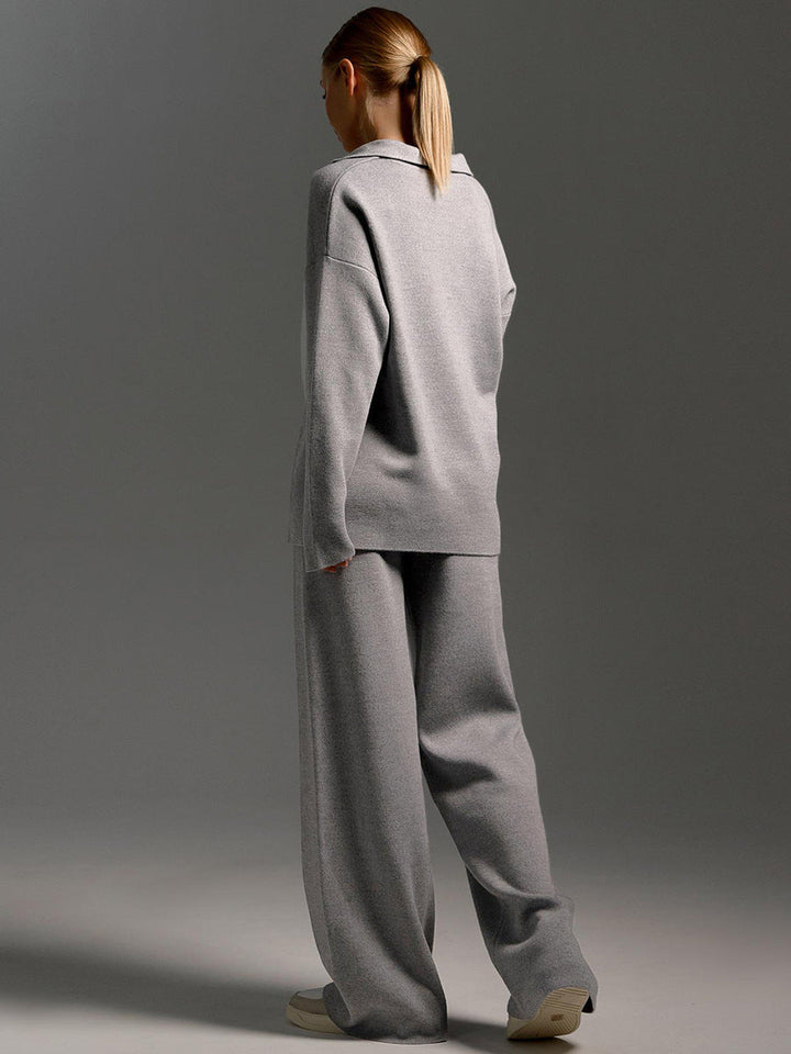 Indy | Oversize Komplet Lounge Z Szerokimi Spodniami