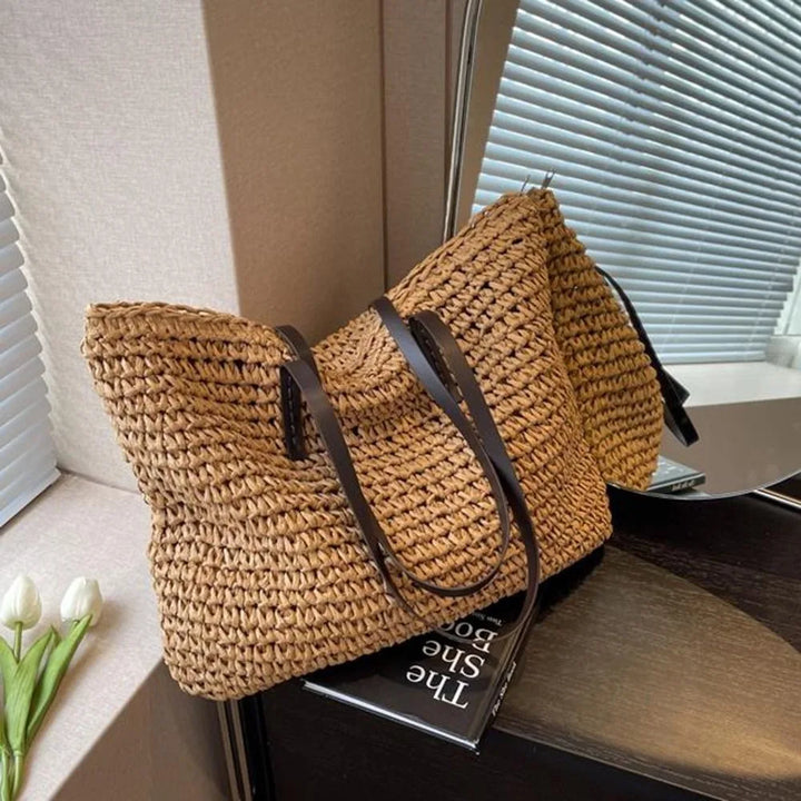 Duża Torebka Damska Shopper Pleciona