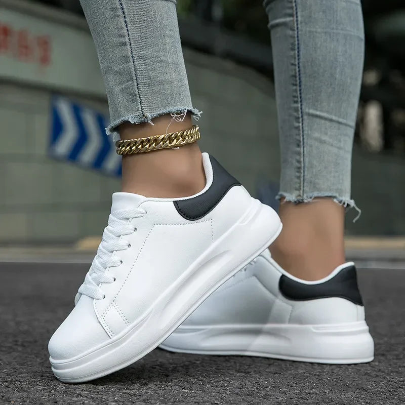 Sneakersy Damskie Klasyczne Z Grubszą Podeszwą