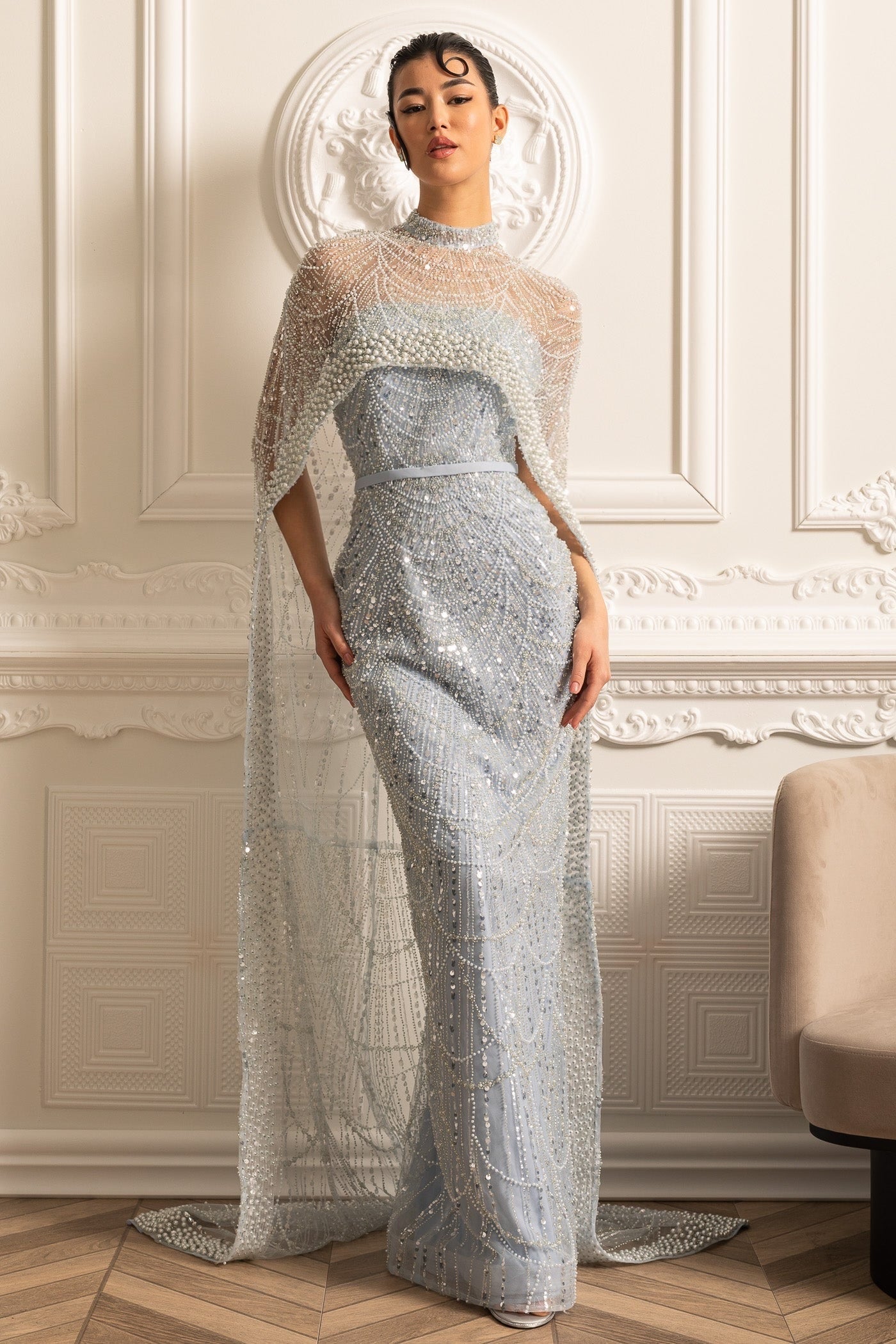Sukienki Na Studniówkę Sequin Maxi Cape | Wieczorowa