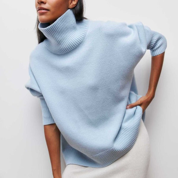 Sweter Damski Ciepły Z Golfem | Oversize