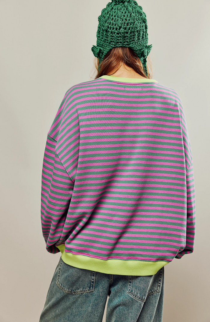 Sweter Damski Oversize w Paski | Pulower