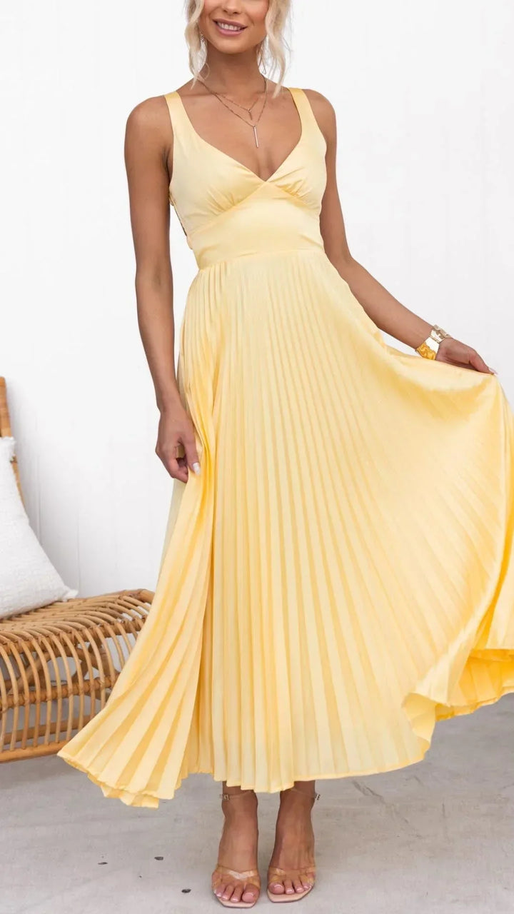 Barbara | Sukienka Damska Maxi Plisowana Letnia