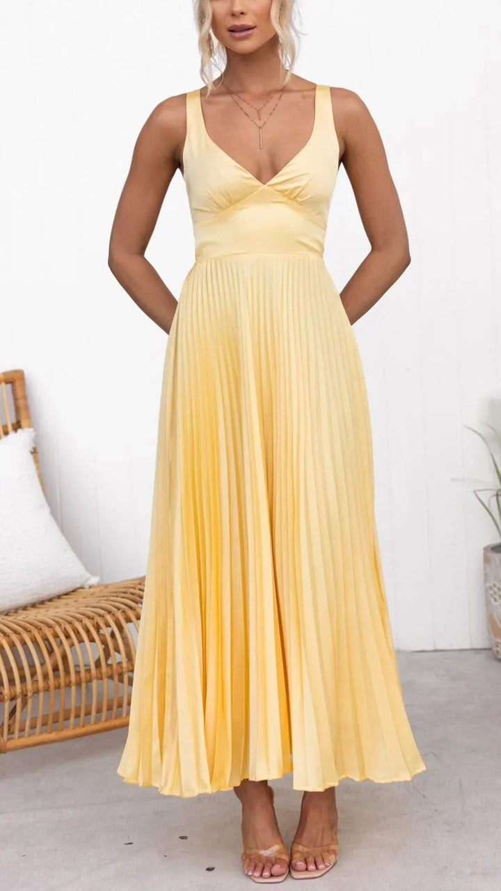 Barbara | Sukienka Damska Maxi Plisowana Letnia