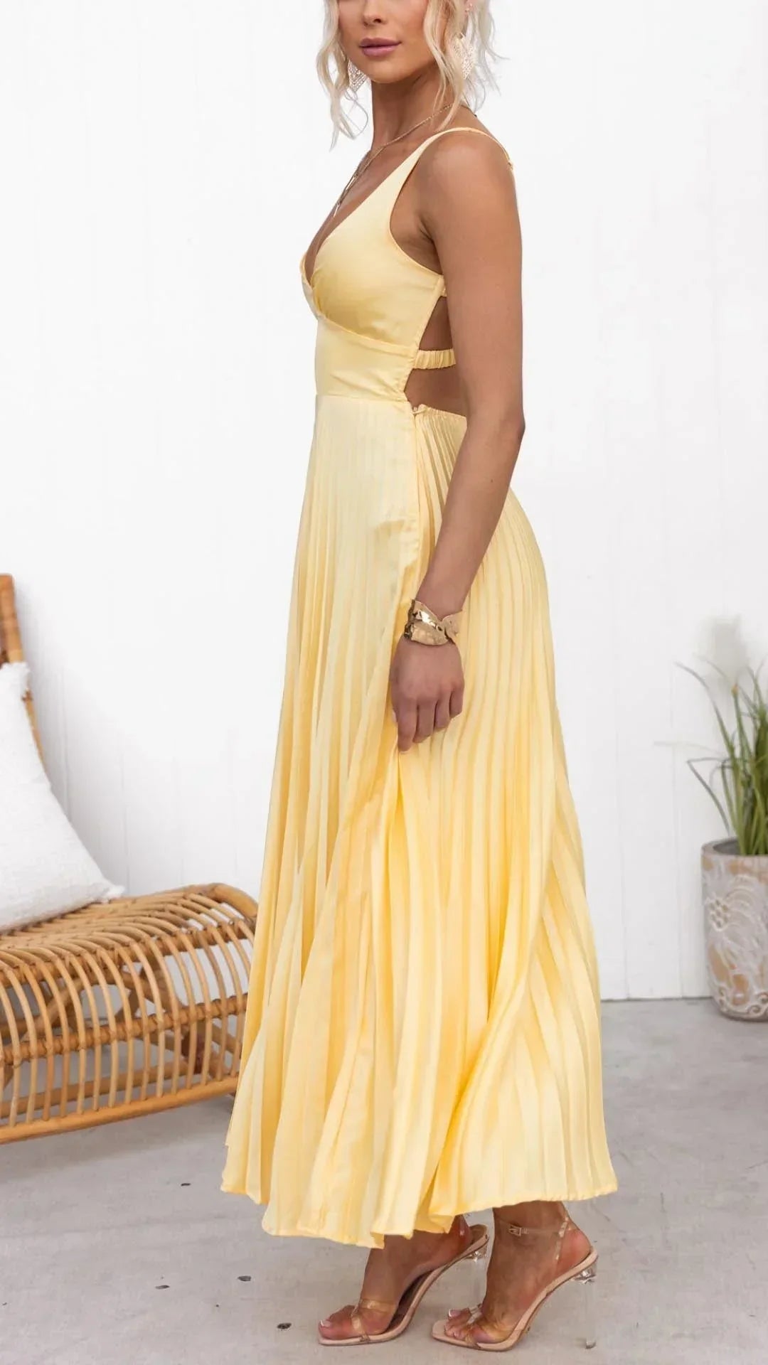 Barbara | Sukienka Damska Maxi Plisowana Letnia