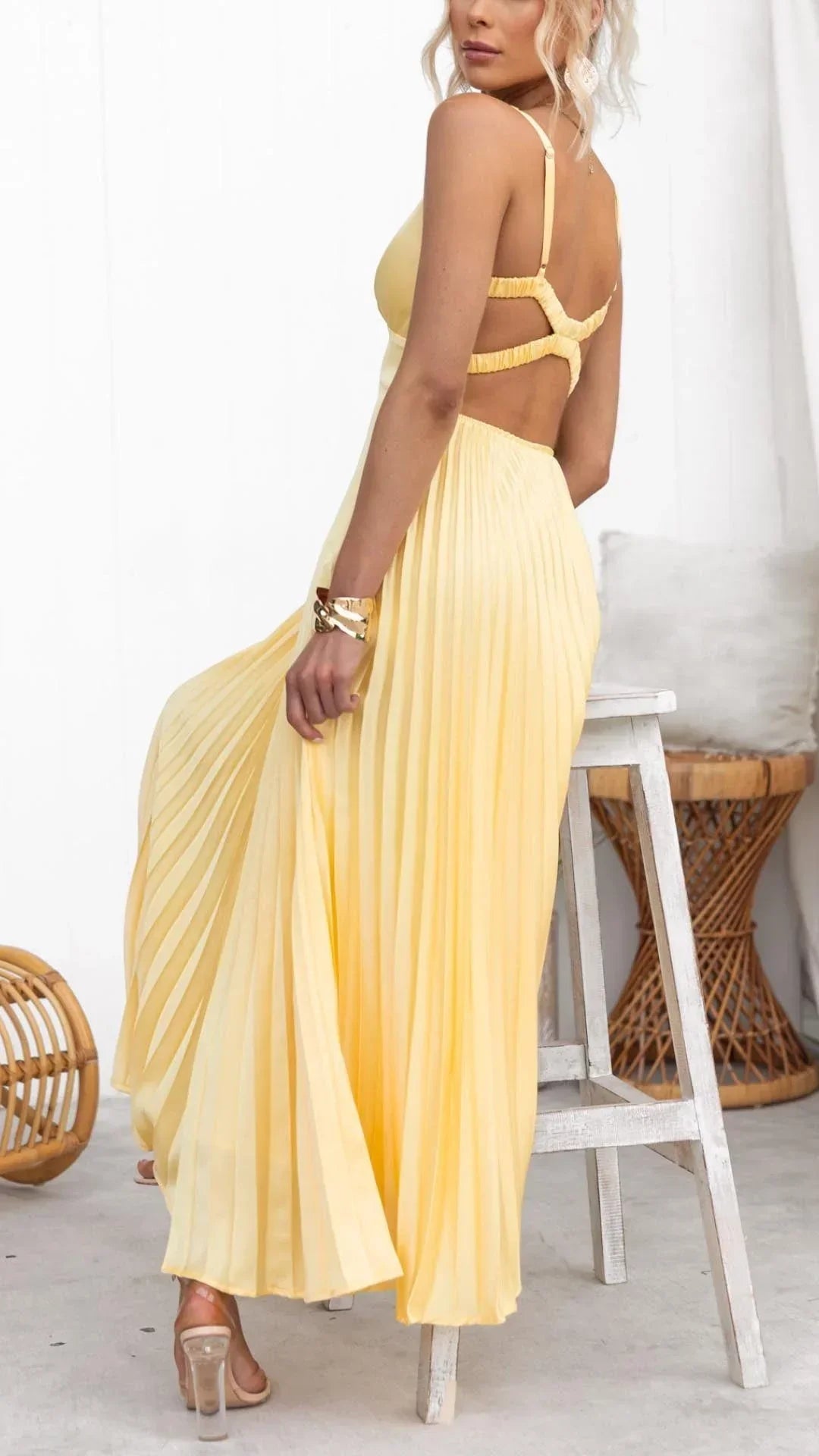 Barbara | Sukienka Damska Maxi Plisowana Letnia