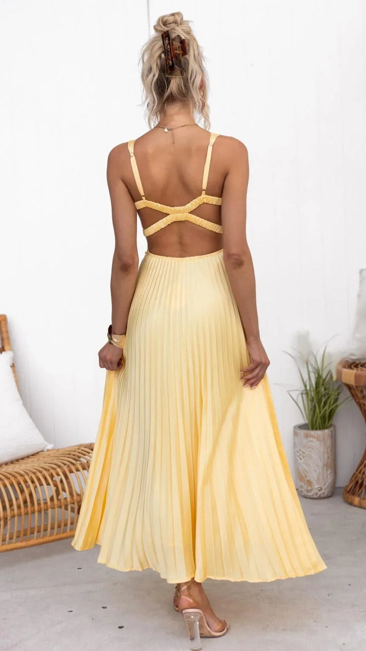 Barbara | Sukienka Damska Maxi Plisowana Letnia