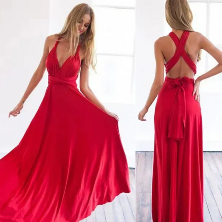 Sukienka Maxi Damska Bez Rękawów Z Dekoltem Halter