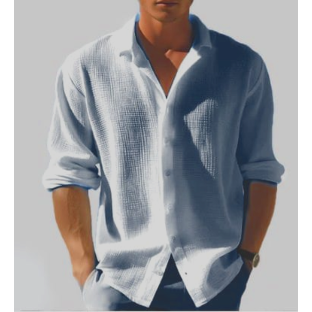 Koszula Męska Letnia Zapinana na Guziki o Swobodnym Kroju Dla Mężczyzn