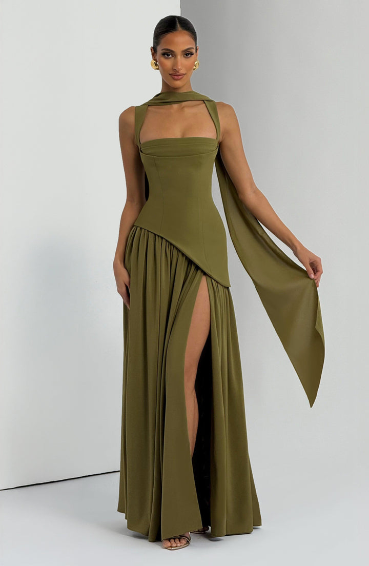 Karolina | Sukienka Damska Maxi Satynowa Elegancka
