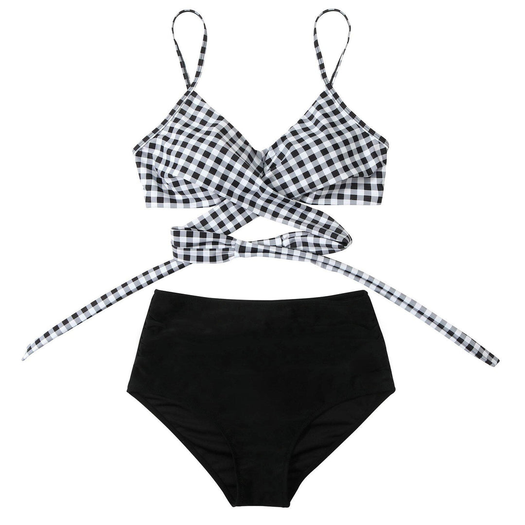 Bikini Damskie Z Wysokim Stanem Kolorowe