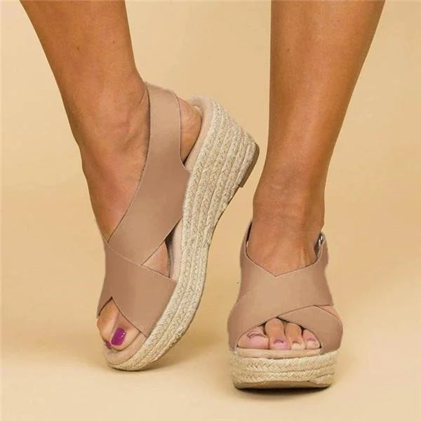 Sandały Espadryle Na Koturnie Damskie