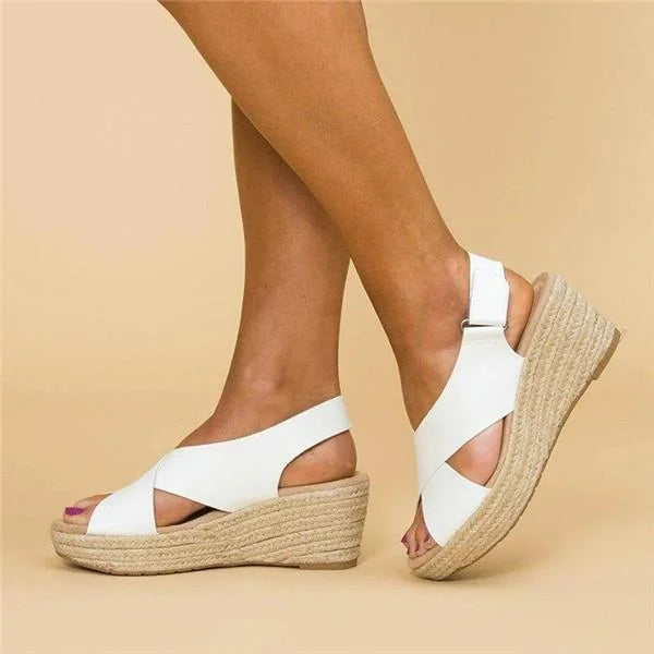 Sandały Espadryle Na Koturnie Damskie