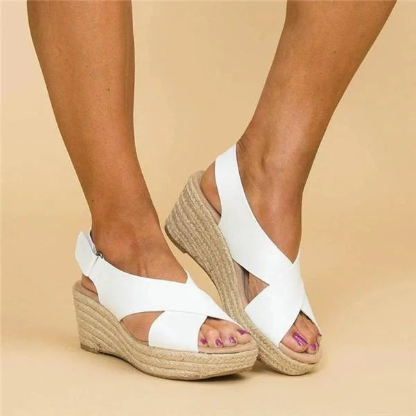 Sandały Espadryle Na Koturnie Damskie