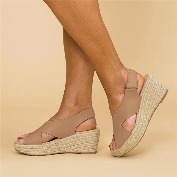 Sandały Espadryle Na Koturnie Damskie