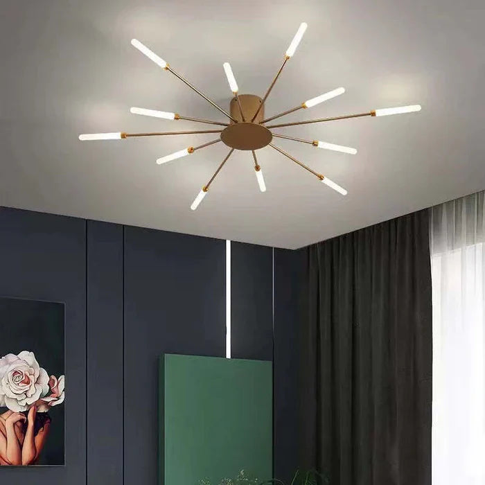 Żyrandol Sufitowy LED Z Promienistą Formą Do Oświetlenia Wnętrz