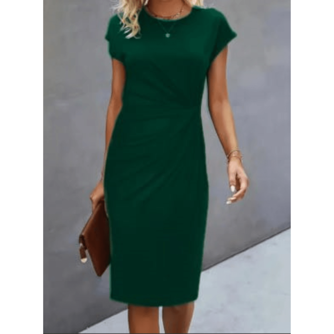 Krystyna | Sukienka Midi Elegancka Bez Rękawów