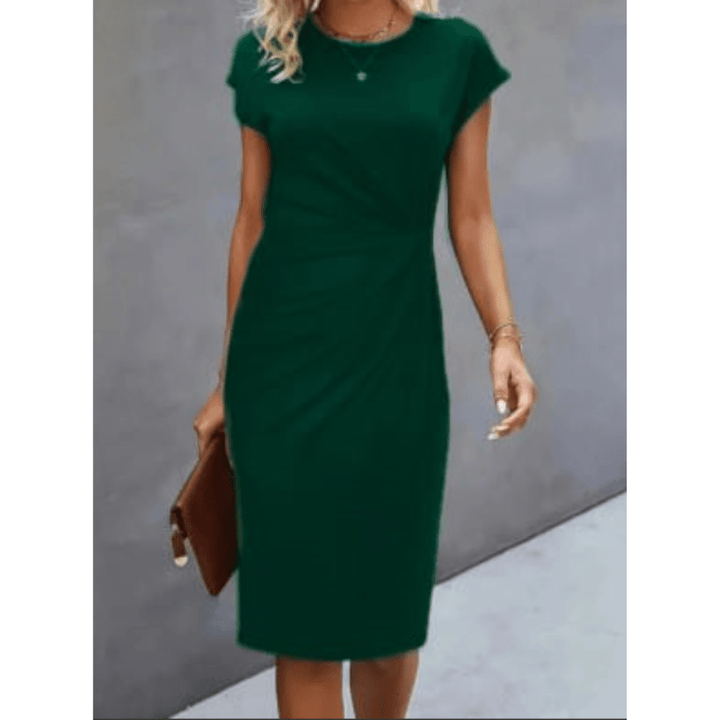 Krystyna | Sukienka Midi Elegancka Bez Rękawów