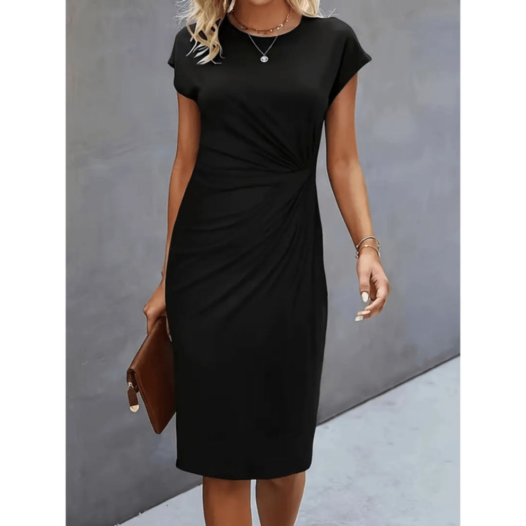 Krystyna | Sukienka Midi Elegancka Bez Rękawów