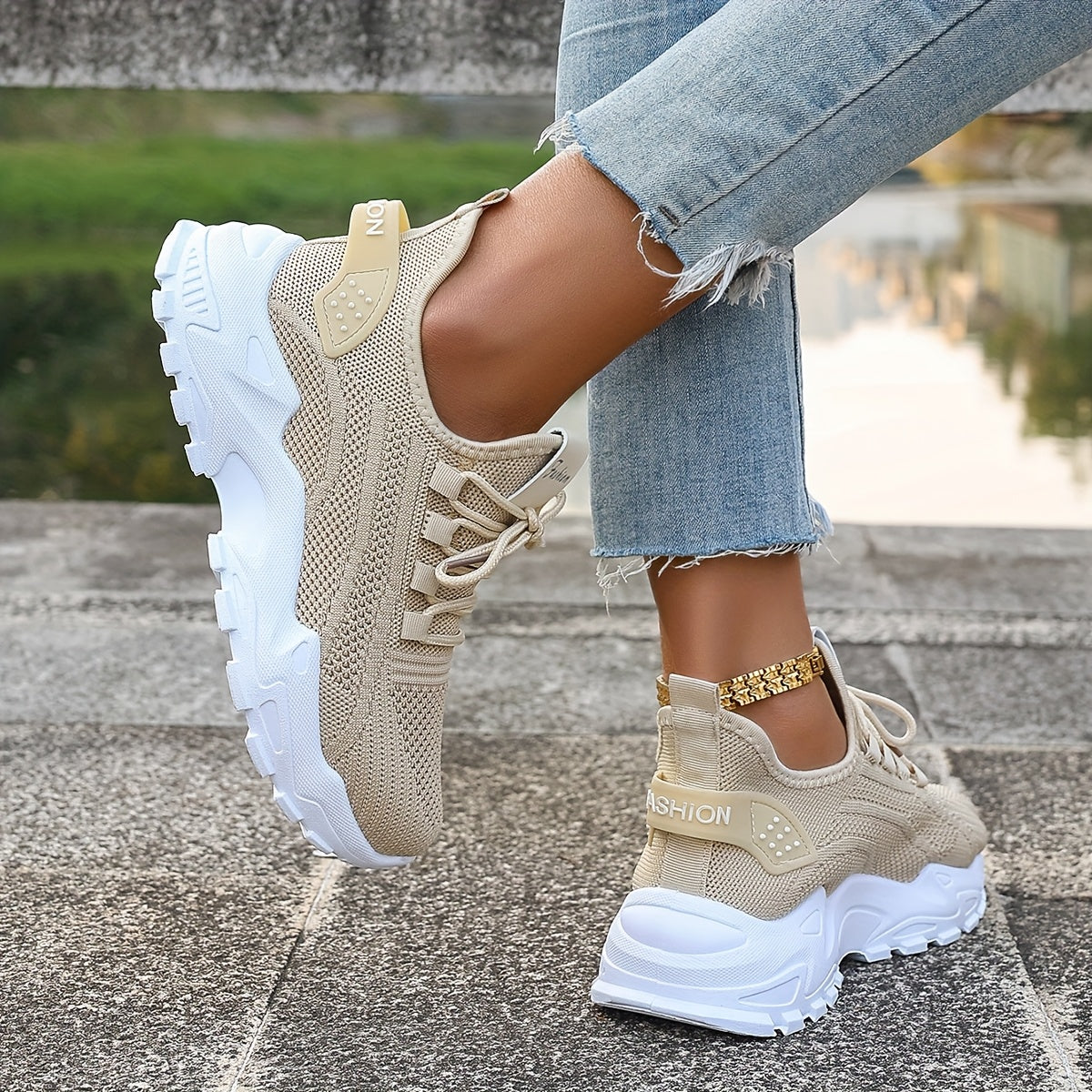 Sneakersy Damskie Niskie Casual Sznurowane