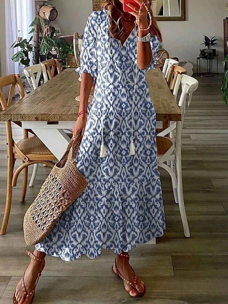 Kamila | Sukienka Damska Maxi Boho Dekolt V
