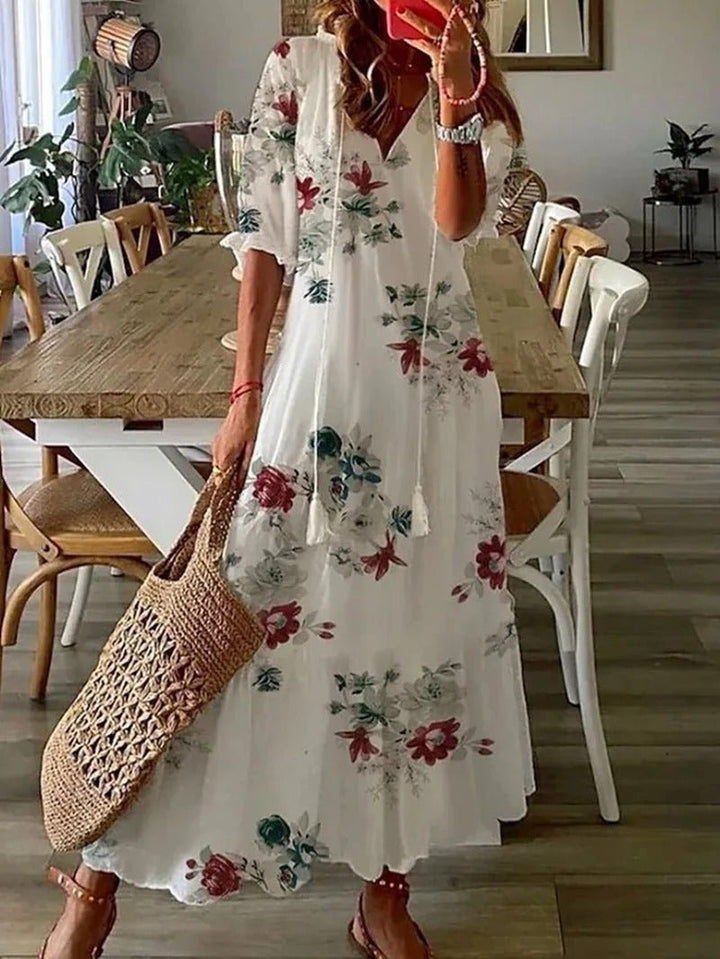 Kamila | Sukienka Damska Maxi Boho Dekolt V