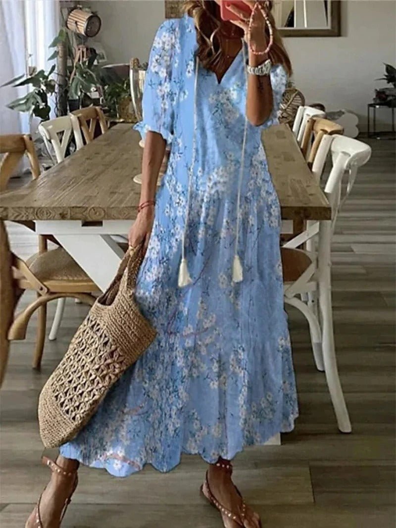 Kamila | Sukienka Damska Maxi Boho Dekolt V