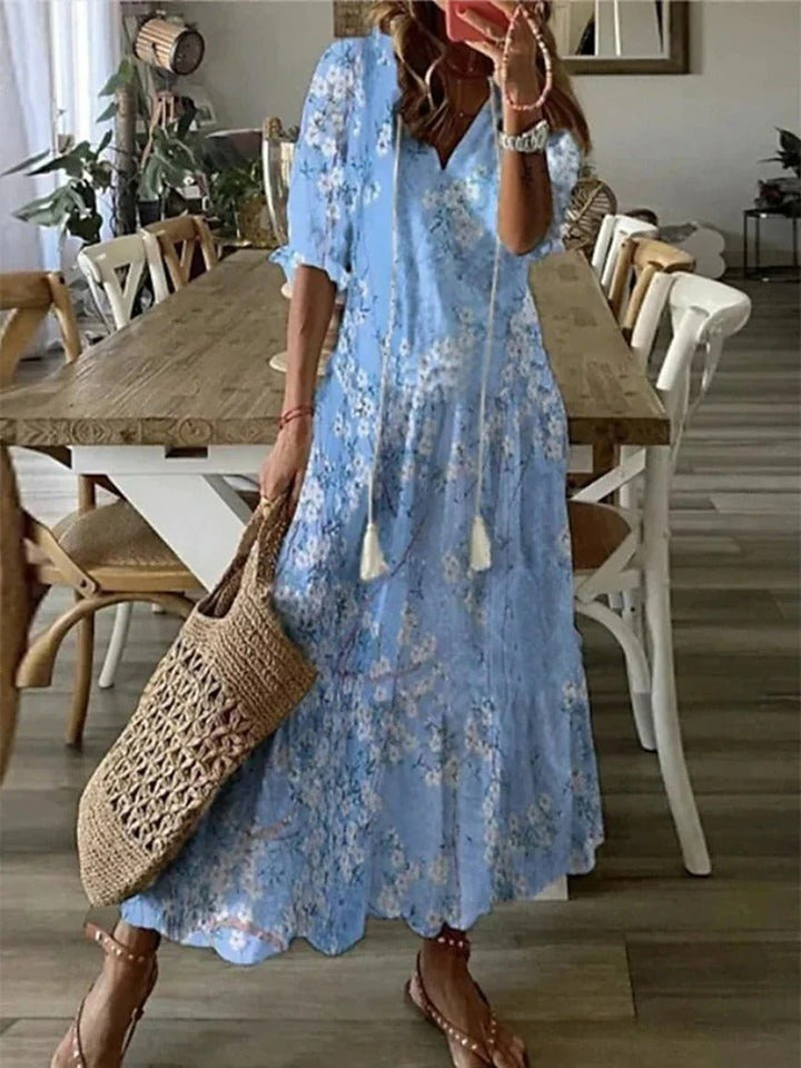 Kamila | Sukienka Damska Maxi Boho Dekolt V