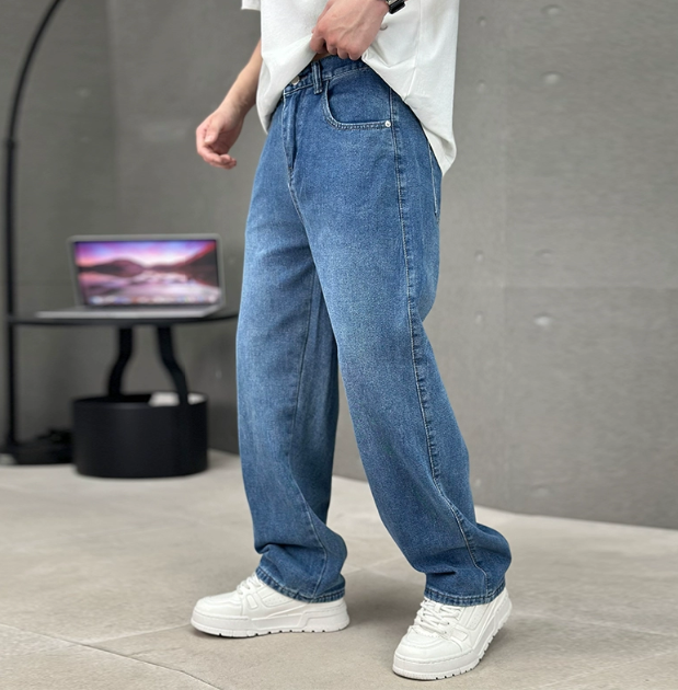 Jeansy Męskie Loose Fit Proste