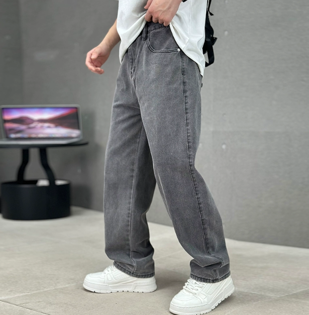 Jeansy Męskie Loose Fit Proste