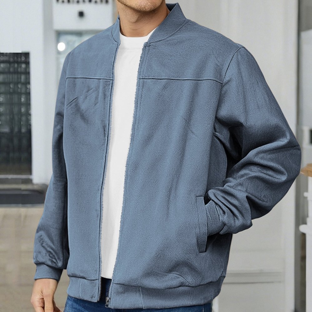Matteo | Zamszowa Kurtka Bomber Męska Premium