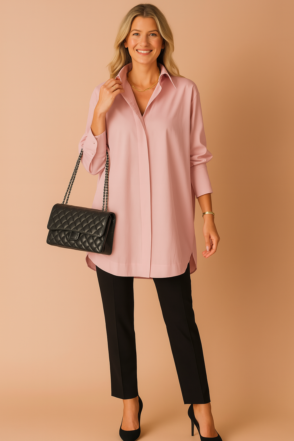 Bluzka Koszulowa Oversize Damska