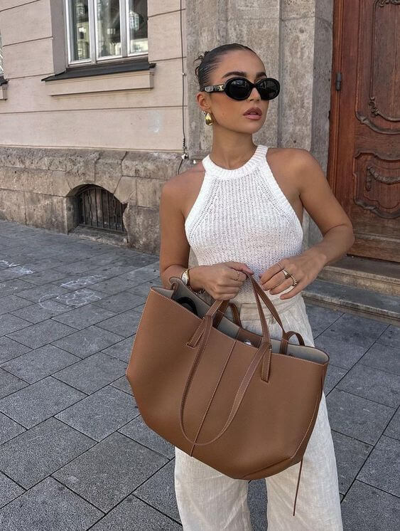 Duża Torebka Damska Shopper Na Ramię