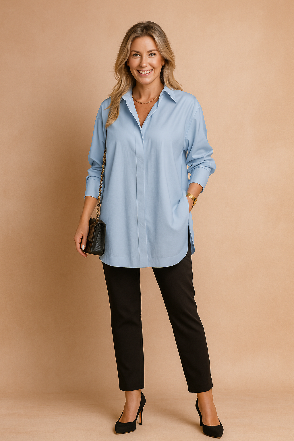 Bluzka Koszulowa Oversize Damska