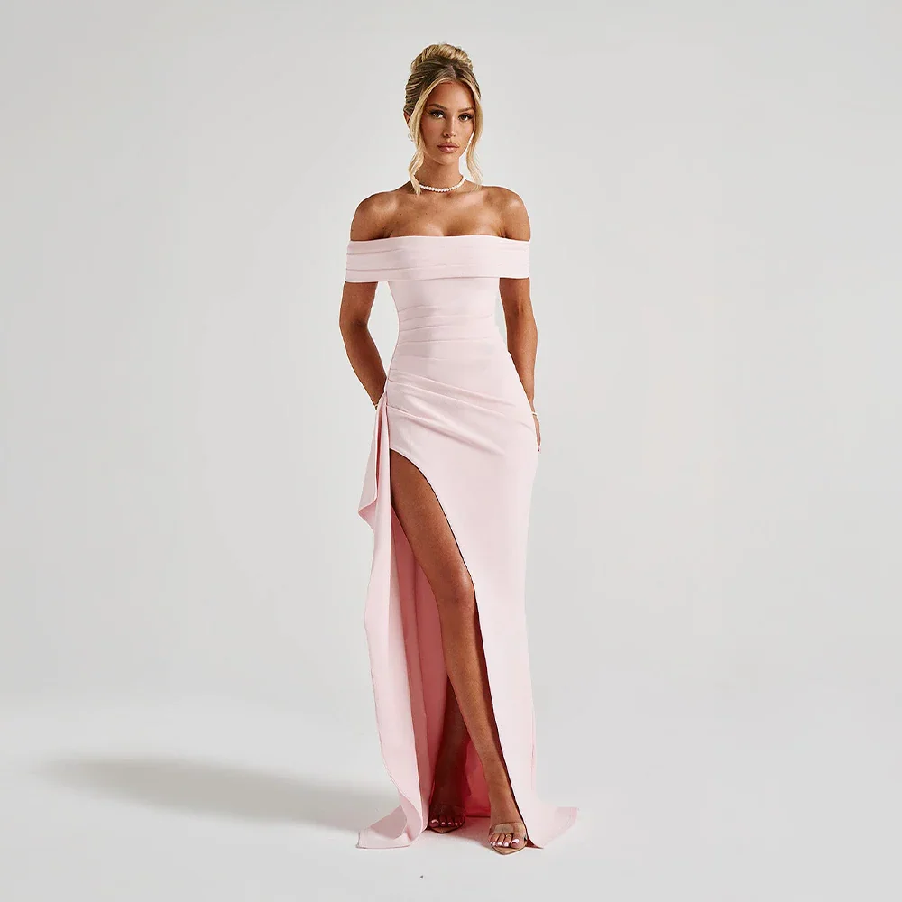 Dominika | Sukienka Maxi Hiszpanka Z Rozcięciem