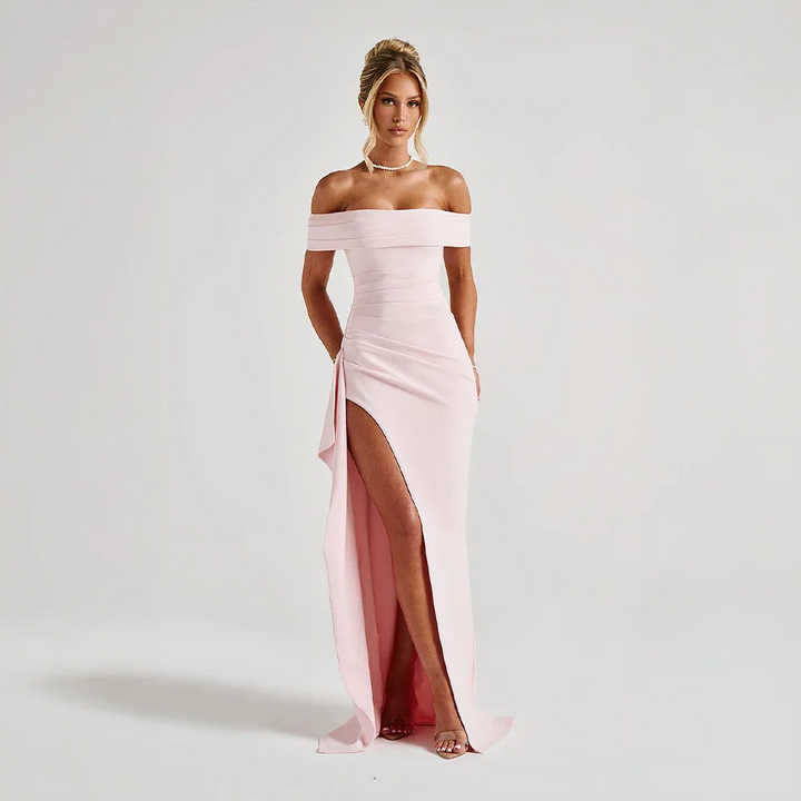Dominika | Sukienka Maxi Hiszpanka Z Rozcięciem
