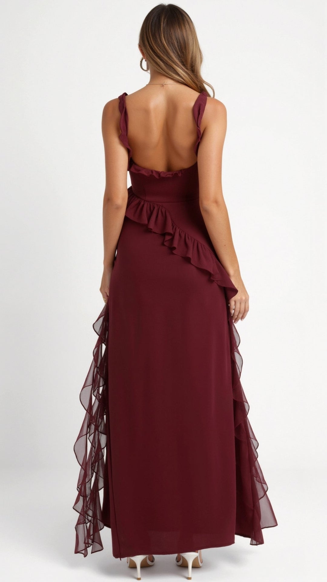 Laura | Sukienka Maxi Falbankowa Elegancka