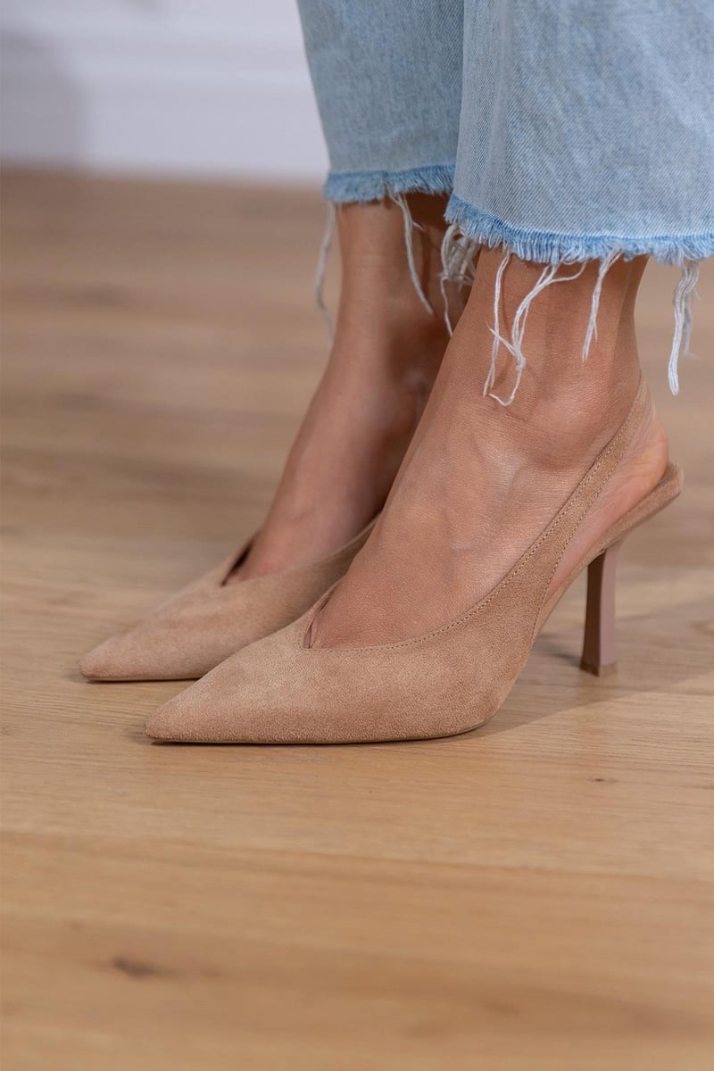 Katarzyna | Szpilki Damskie Slingback W Szpic